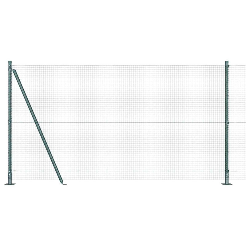 vidaXL Kerítés oszlopokkal Zöld 1.2 x 10 m Acél