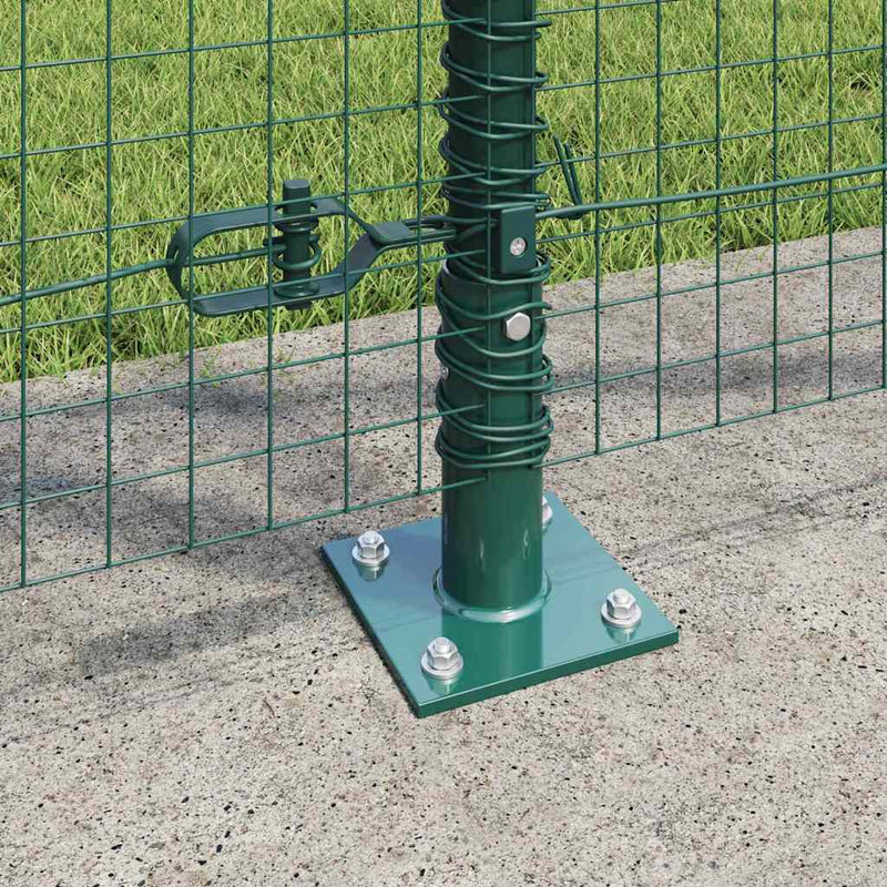 vidaXL Kerítés oszlopokkal Zöld 1.2 x 10 m Acél