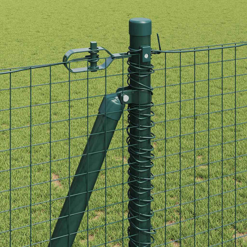 vidaXL Kerítés oszlopokkal Zöld 1.2 x 10 m Acél