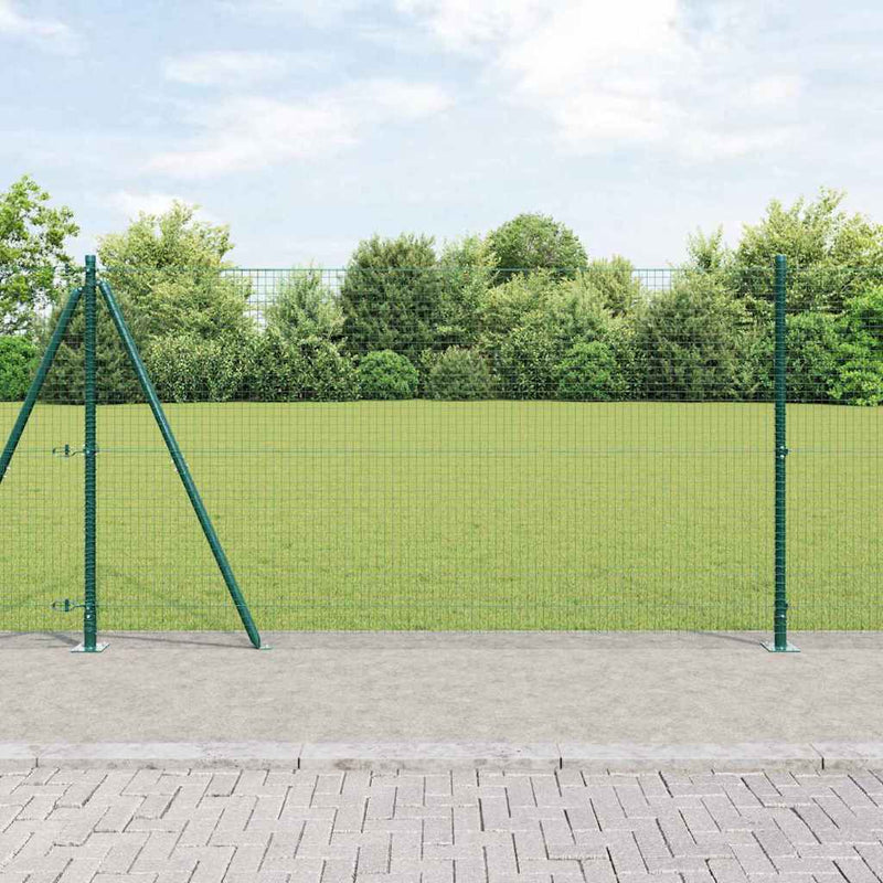 vidaXL Kerítés oszlopokkal Zöld 1.2 x 10 m Acél