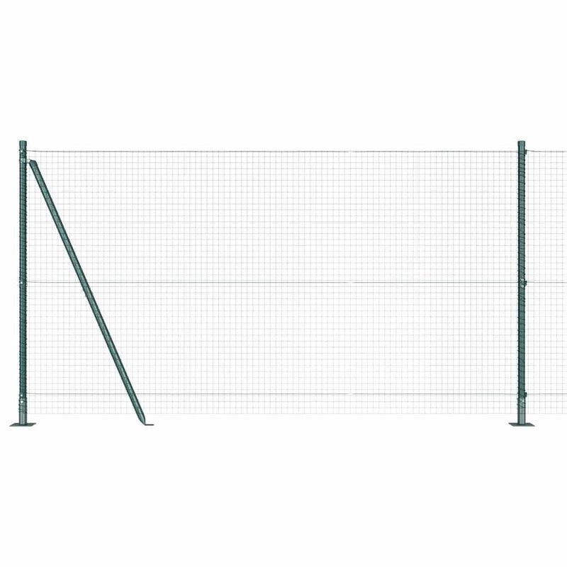vidaXL Kerítés oszlopokkal Zöld 1.2 x 10 m Acél