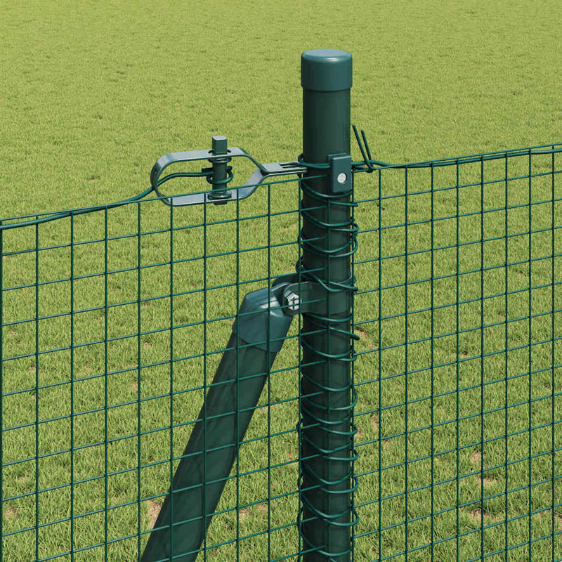 vidaXL Kerítés oszlopokkal Zöld 1.4 x 10 m Acél
