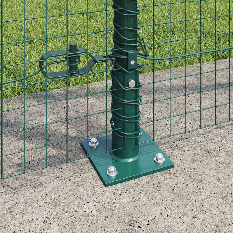 vidaXL Kerítés oszlopokkal Zöld 1.4 x 10 m Acél