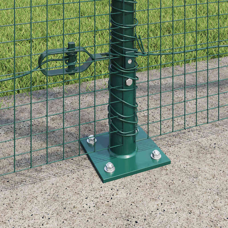 vidaXL Kerítés oszlopokkal Zöld 1.5 x 10 m Acél