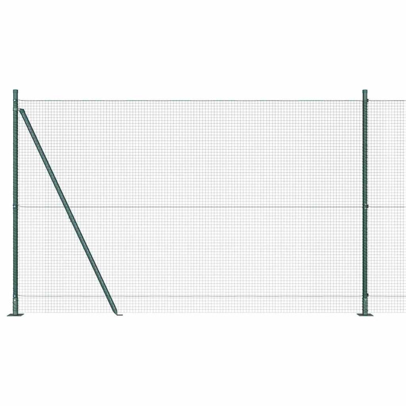vidaXL Kerítés oszlopokkal Zöld 1.5 x 10 m Acél