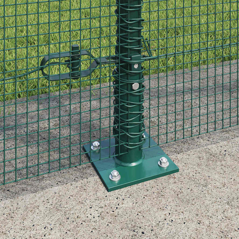 vidaXL Kerítés oszlopokkal Zöld 1.6 x 10 m Acél