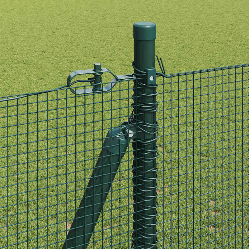 vidaXL Kerítés oszlopokkal Zöld 1.6 x 10 m Acél
