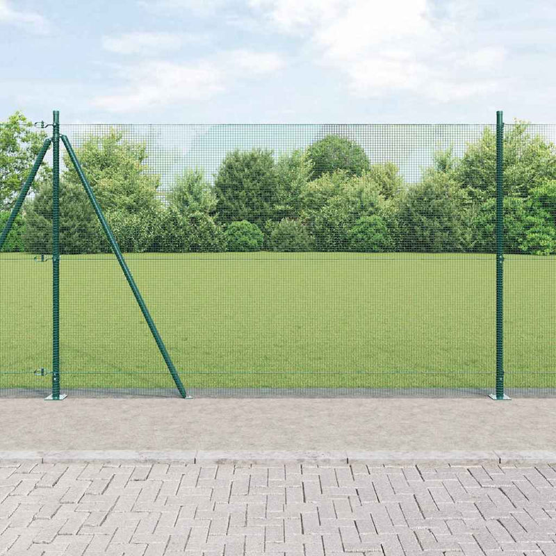 vidaXL Kerítés oszlopokkal Zöld 1.6 x 10 m Acél