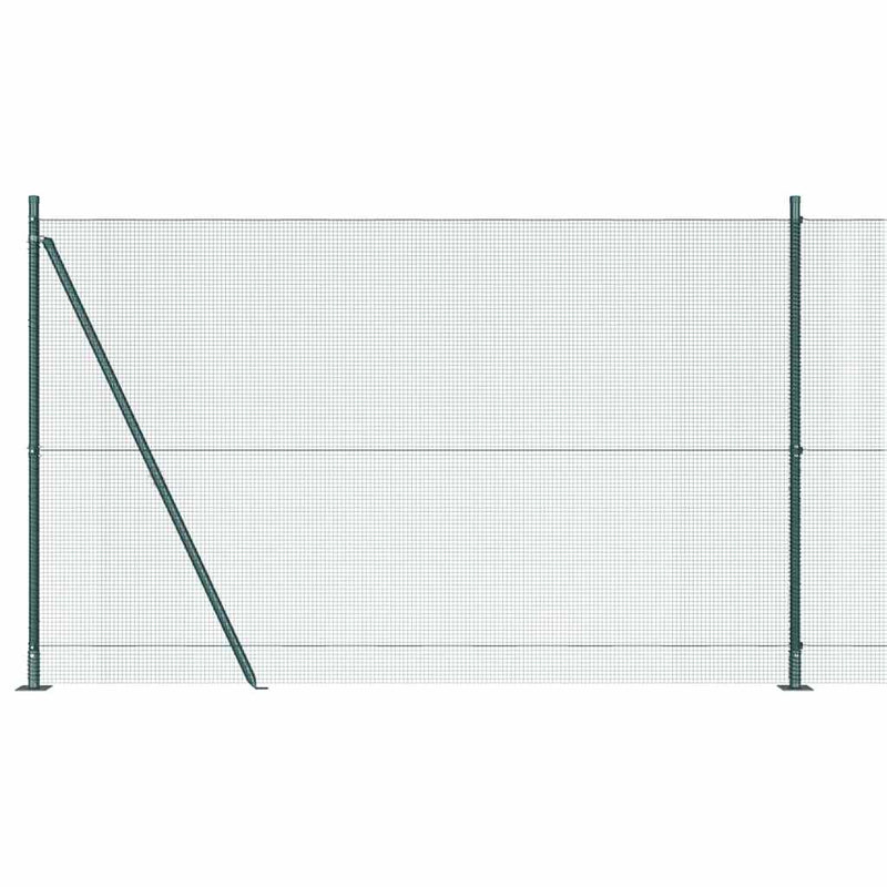 vidaXL Kerítés oszlopokkal Zöld 1.6 x 10 m Acél