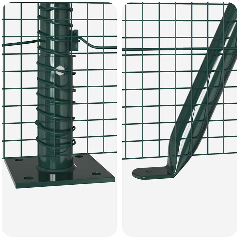 vidaXL Kerítés oszlopokkal Zöld 1.6 x 10 m Acél