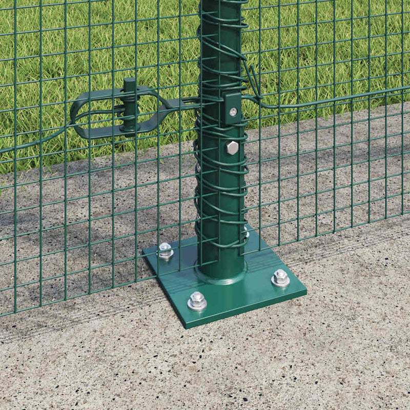vidaXL Kerítés oszlopokkal Zöld 1.6 x 10 m Acél