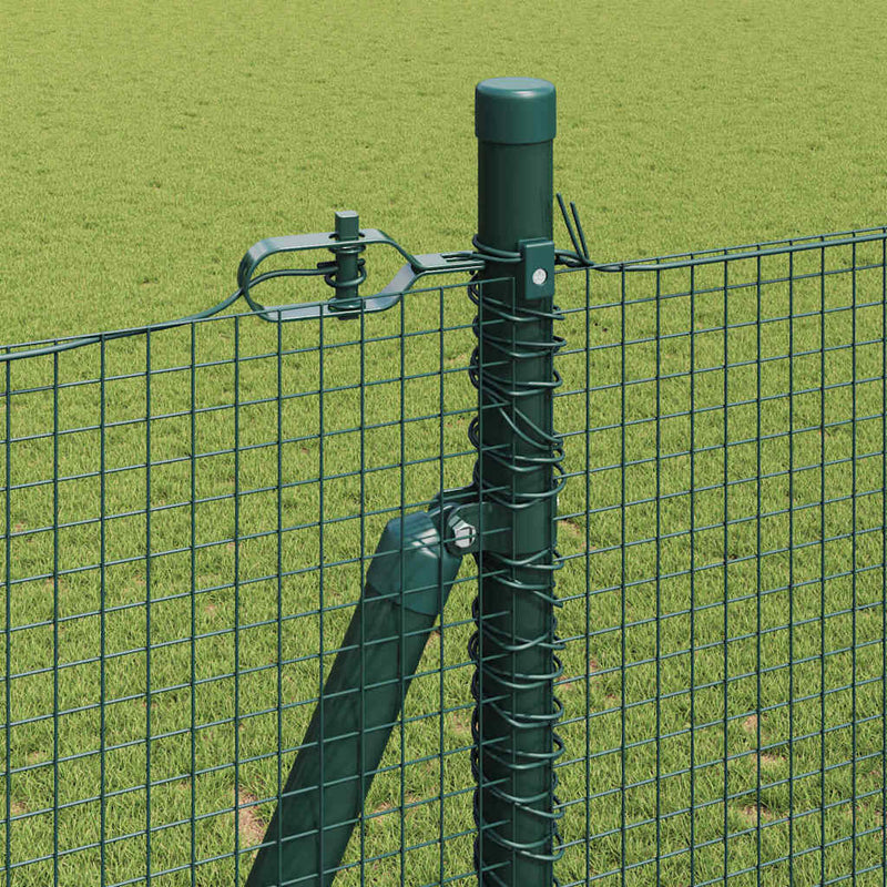 vidaXL Kerítés oszlopokkal Zöld 1.6 x 10 m Acél