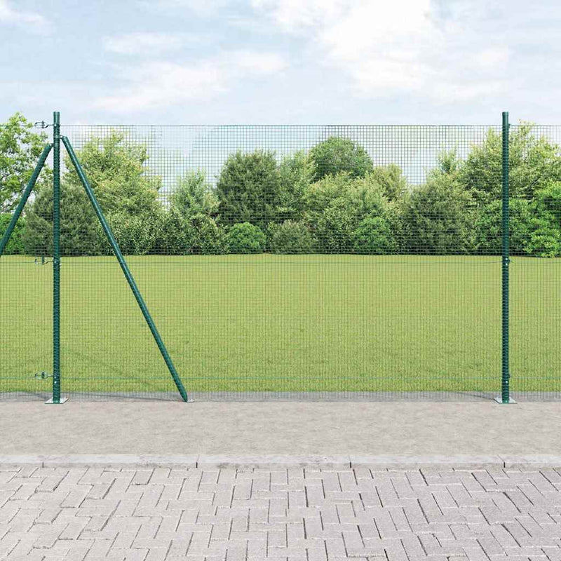 vidaXL Kerítés oszlopokkal Zöld 1.6 x 10 m Acél
