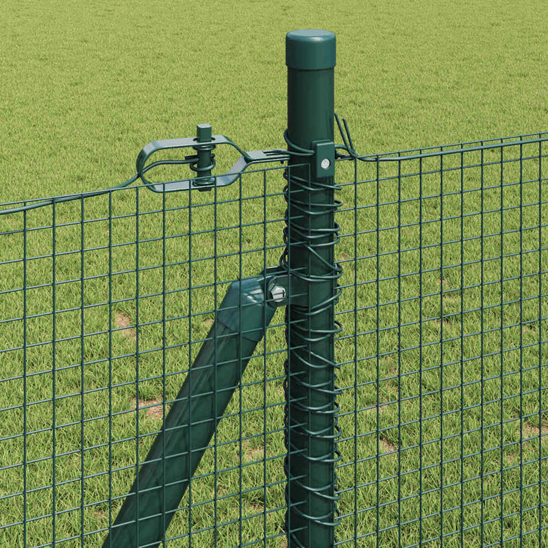 vidaXL Kerítés oszlopokkal Zöld 0.8 x 25 m Acél