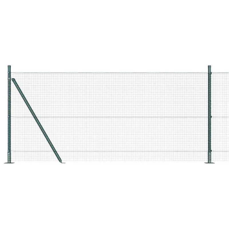 vidaXL Kerítés oszlopokkal Zöld 0.8 x 25 m Acél