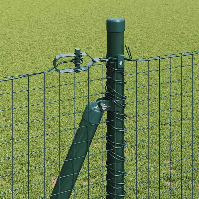 vidaXL Kerítés oszlopokkal Zöld 1.6 x 25 m Acél