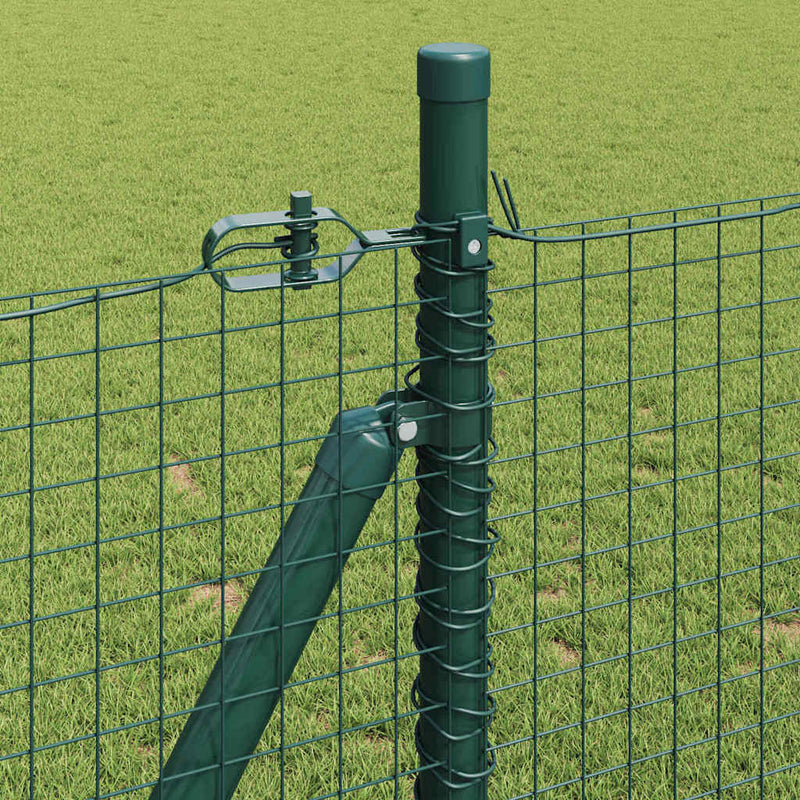 vidaXL Kerítés oszlopokkal Zöld 1 x 50 m Acél