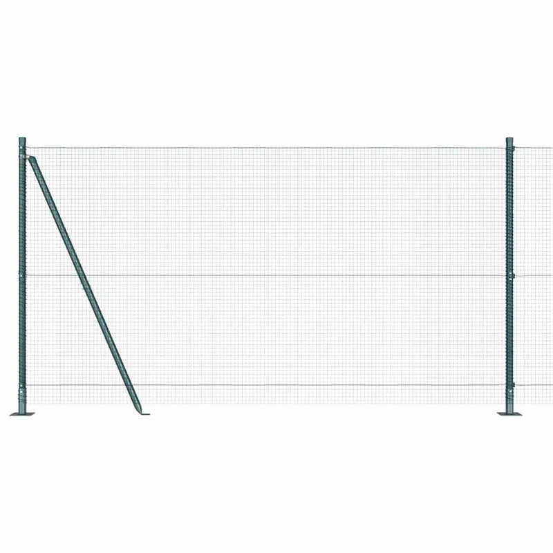 vidaXL Kerítés oszlopokkal Zöld 1.2 x 50 m Acél