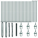vidaXL Kerítés oszlopokkal Zöld 1.4 x 50 m Acél