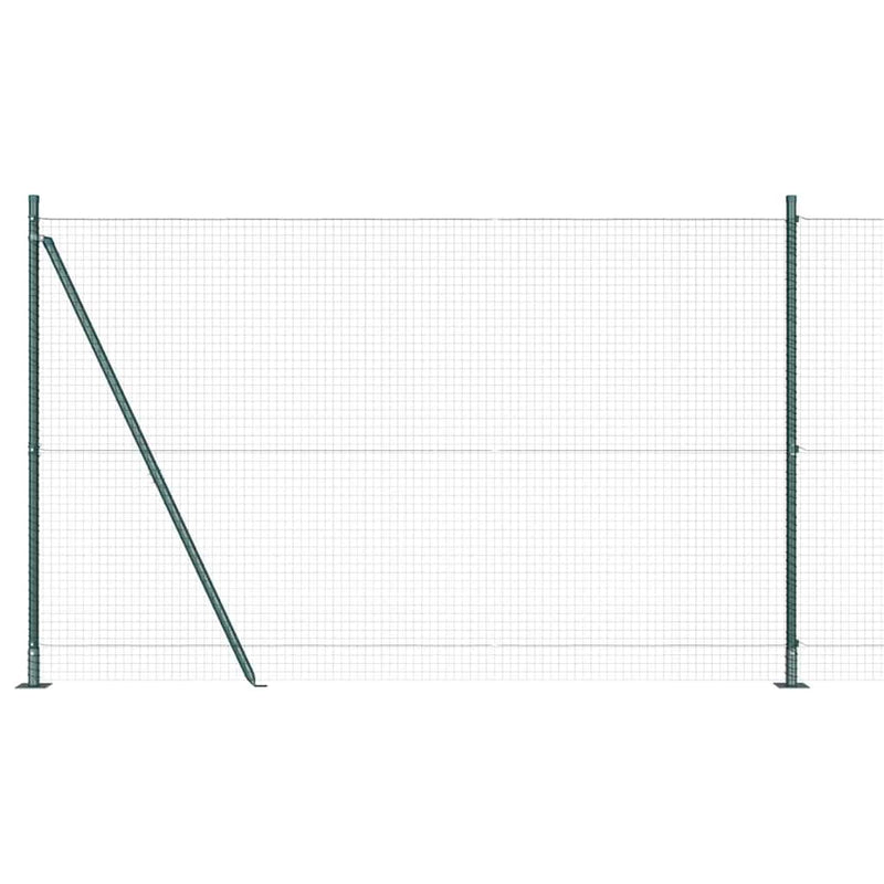 vidaXL Kerítés oszlopokkal Zöld 1.4 x 50 m Acél