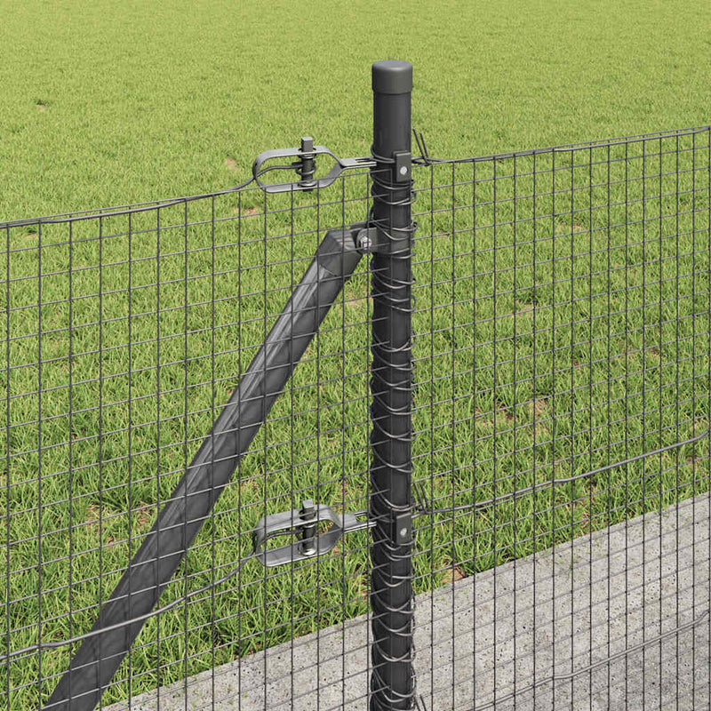 vidaXL Kerítés oszlopokkal Szürke 0,4 x 10 m Acél