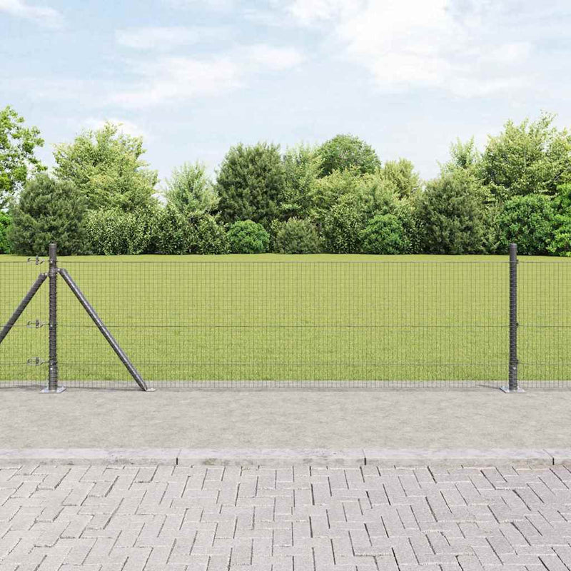 vidaXL Kerítés oszlopokkal Szürke 0,4 x 10 m Acél