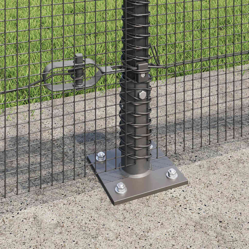 vidaXL Kerítés oszlopokkal Szürke 0.5 x 10 m Acél