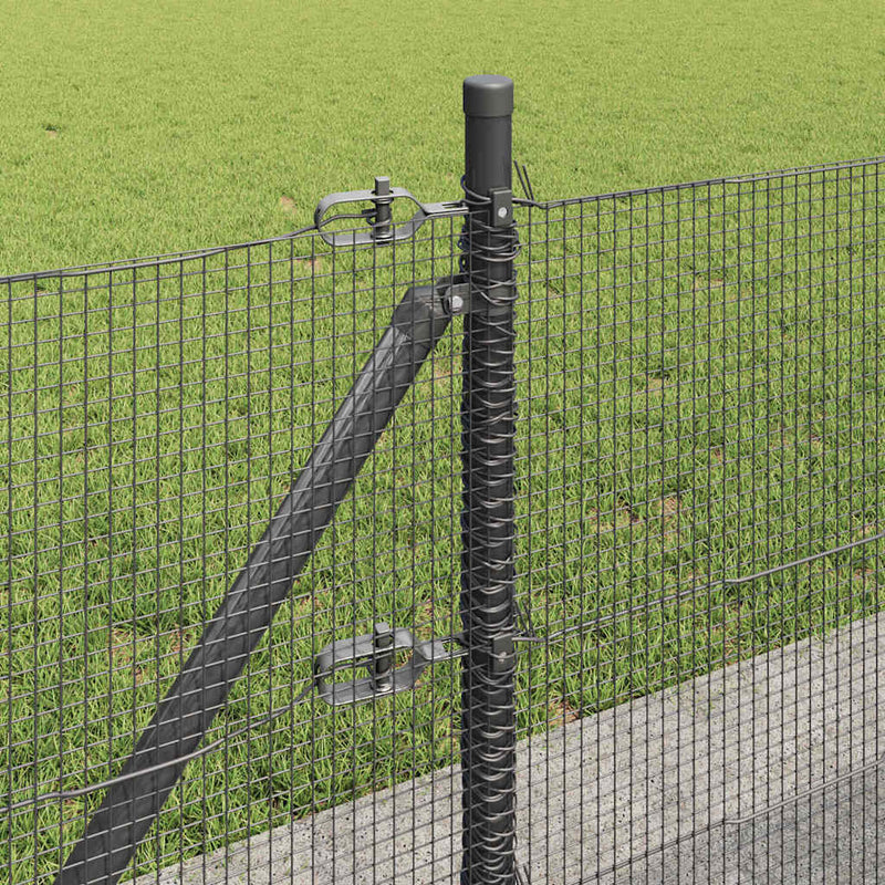 vidaXL Kerítés oszlopokkal Szürke 0.5 x 10 m Acél