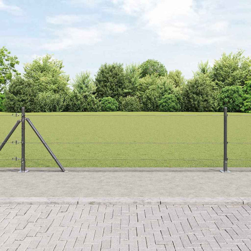 vidaXL Kerítés oszlopokkal Szürke 0.5 x 10 m Acél