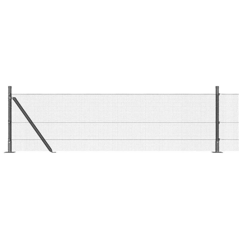 vidaXL Kerítés oszlopokkal Szürke 0.5 x 10 m Acél