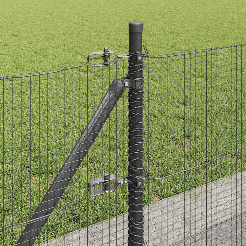 vidaXL Kerítés oszlopokkal Szürke 0,6 x 10 m Acél