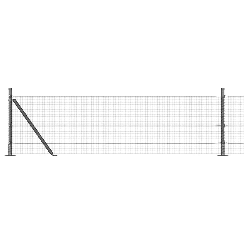 vidaXL Kerítés oszlopokkal Szürke 0,6 x 10 m Acél