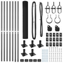 vidaXL Kerítés oszlopokkal Szürke 0.8 x 10 m Acél