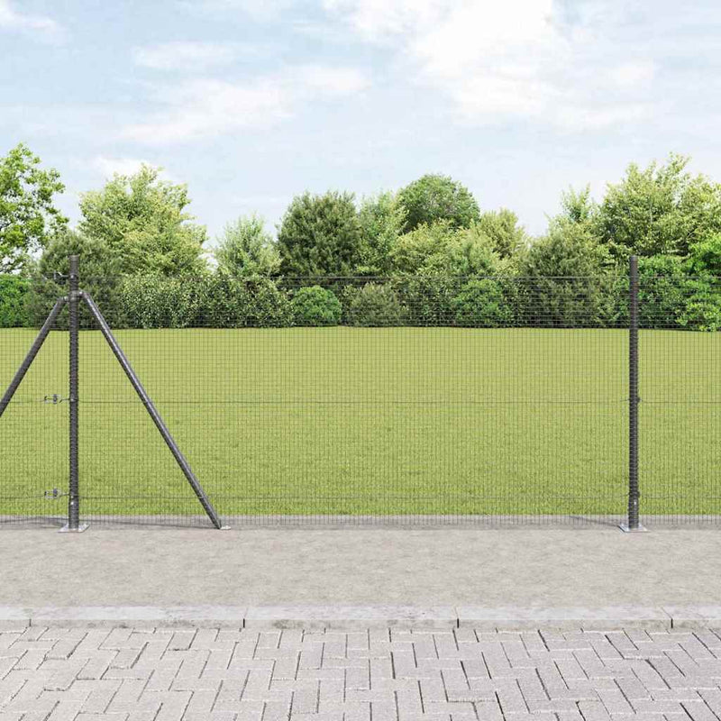 vidaXL Kerítés oszlopokkal Szürke 0.8 x 10 m Acél