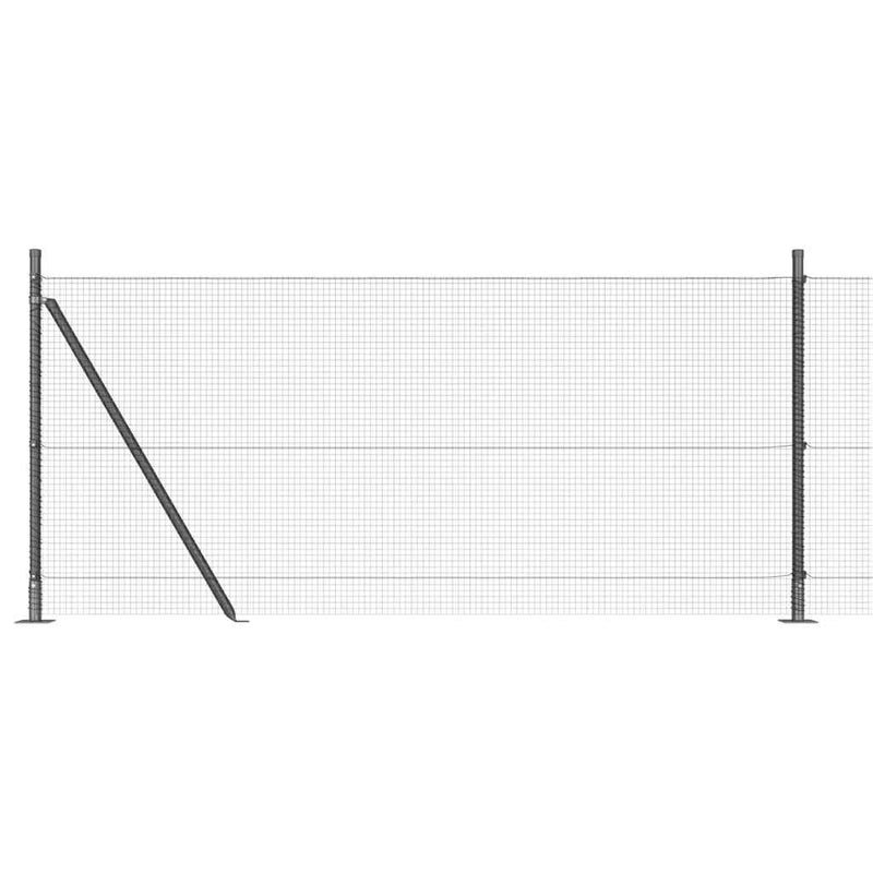 vidaXL Kerítés oszlopokkal Szürke 0.8 x 10 m Acél