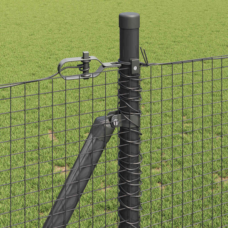 vidaXL Kerítés oszlopokkal Szürke 0.8 x 10 m Acél