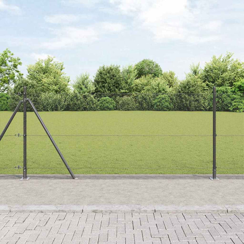 vidaXL Kerítés oszlopokkal Szürke 1 x 10 m Acél