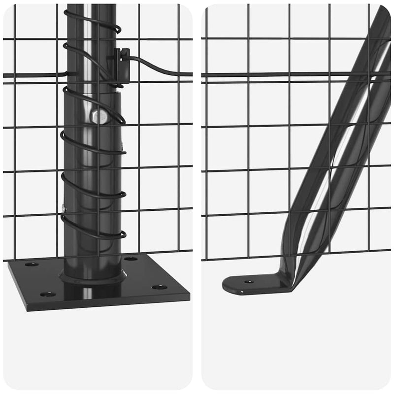 vidaXL Kerítés oszlopokkal Szürke 1 x 10 m Acél