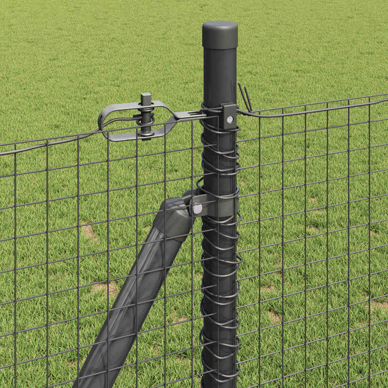 vidaXL Kerítés oszlopokkal Szürke 1 x 10 m Acél