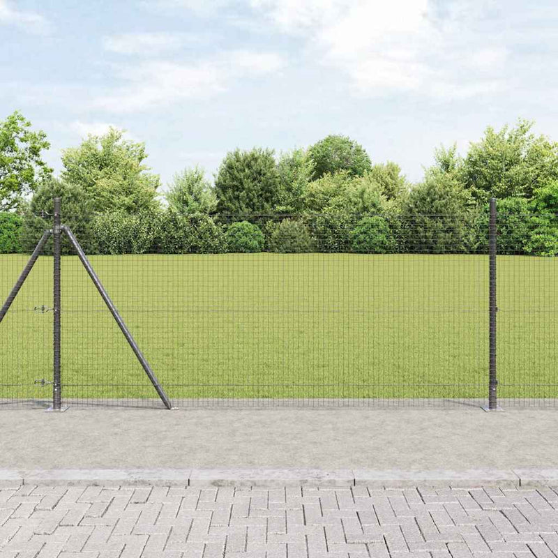 vidaXL Kerítés oszlopokkal Szürke 1 x 10 m Acél
