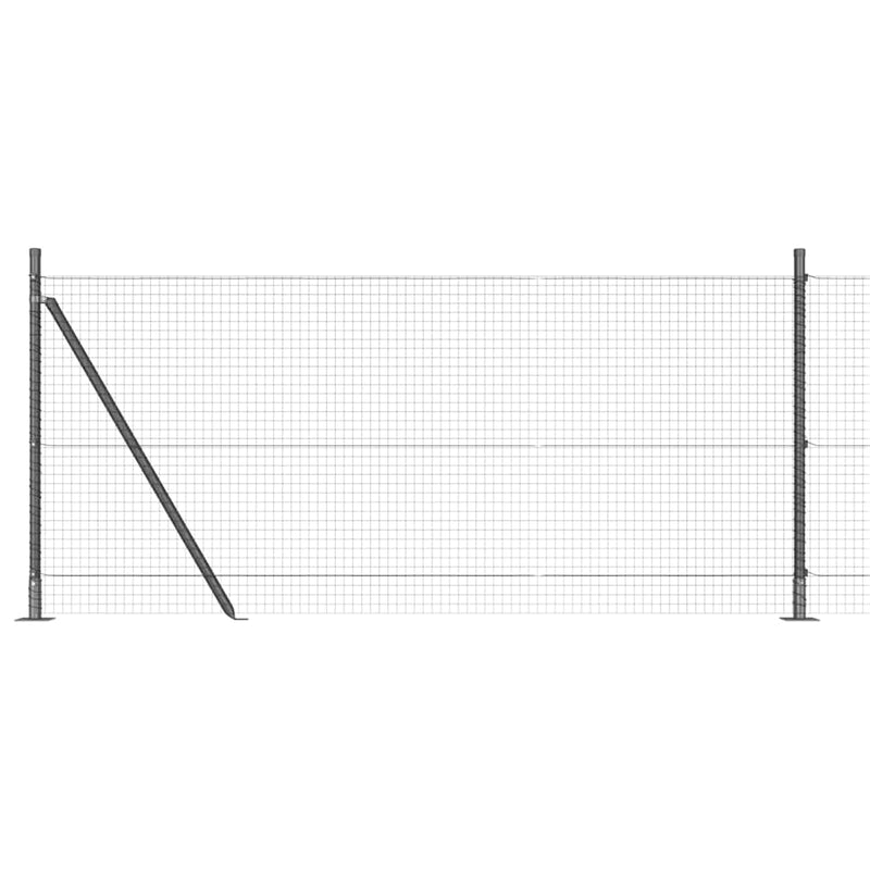 vidaXL Kerítés oszlopokkal Szürke 1 x 10 m Acél