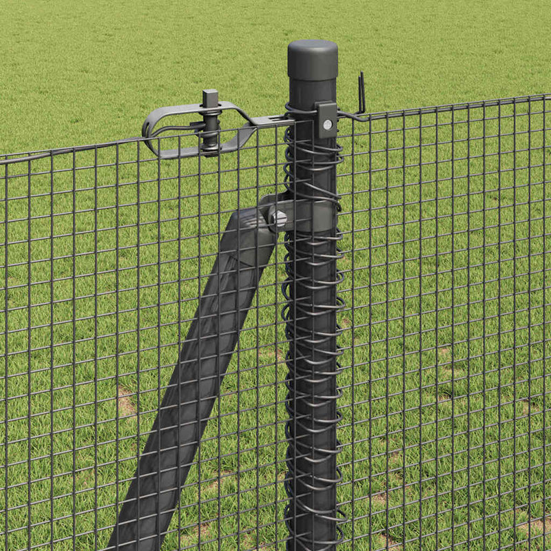 vidaXL Kerítés oszlopokkal Szürke 1.2 x 10 m Acél