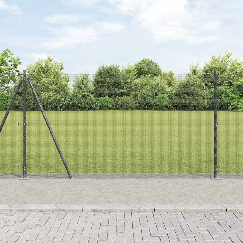 vidaXL Kerítés oszlopokkal Szürke 1.2 x 10 m Acél
