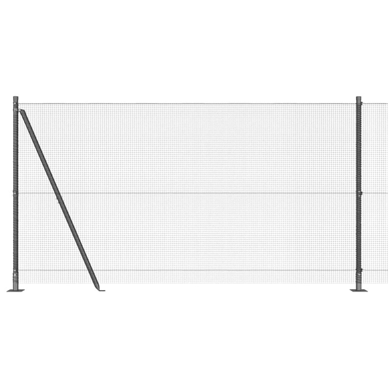 vidaXL Kerítés oszlopokkal Szürke 1.2 x 10 m Acél