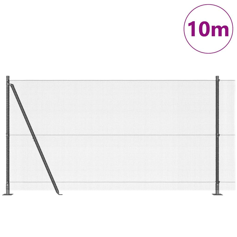 vidaXL Kerítés oszlopokkal Szürke 1.2 x 10 m Acél