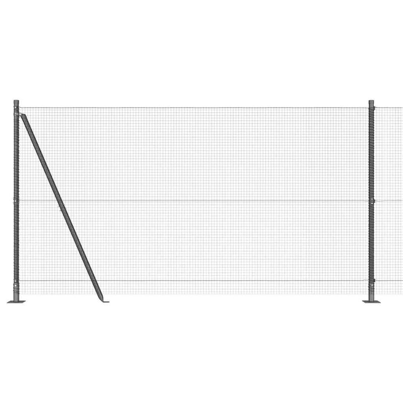 vidaXL Kerítés oszlopokkal Szürke 1.2 x 10 m Acél