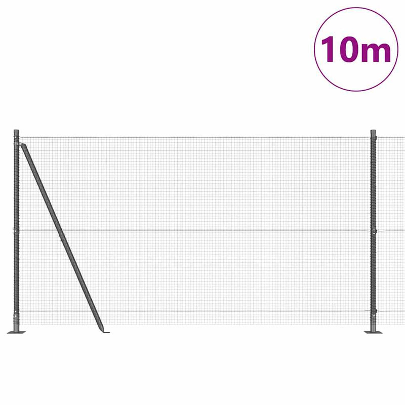 vidaXL Kerítés oszlopokkal Szürke 1.2 x 10 m Acél