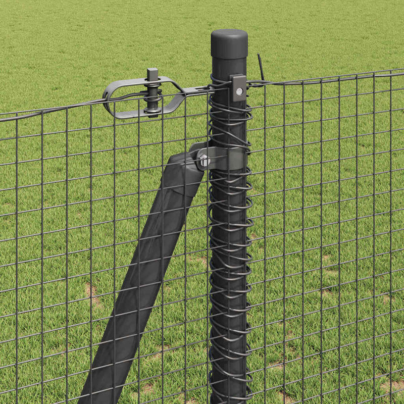vidaXL Kerítés oszlopokkal Szürke 1.2 x 10 m Acél