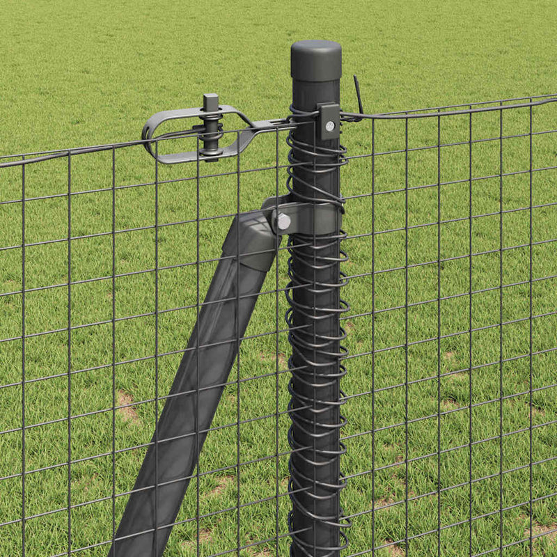 vidaXL Kerítés oszlopokkal Szürke 1.2 x 10 m Acél