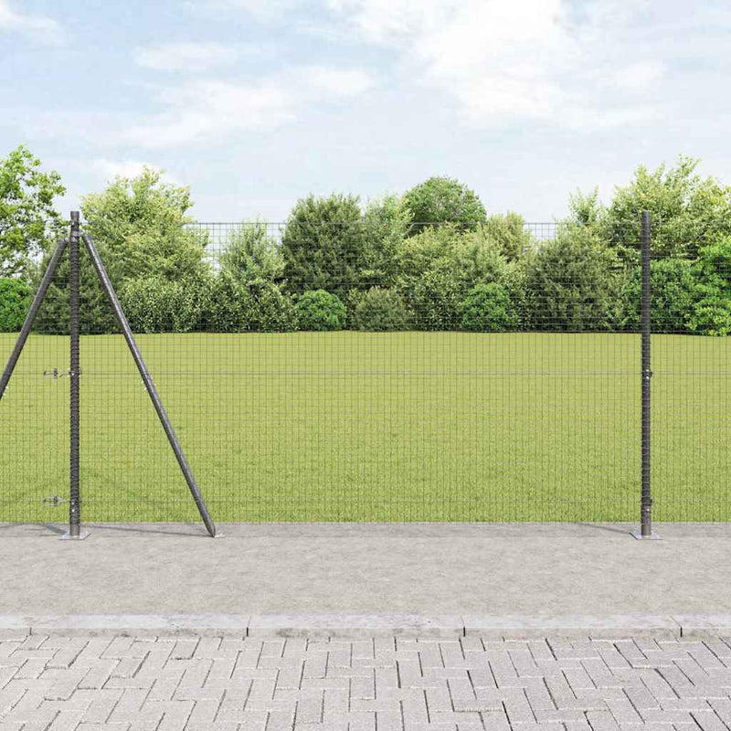 vidaXL Kerítés oszlopokkal Szürke 1.2 x 10 m Acél